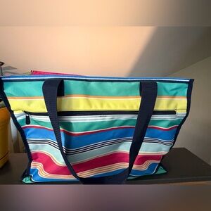 Thirty-One Colorful Striped Tote Bag